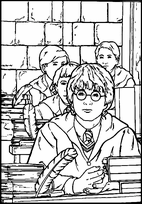 coloriage harry potter ecoute les cours